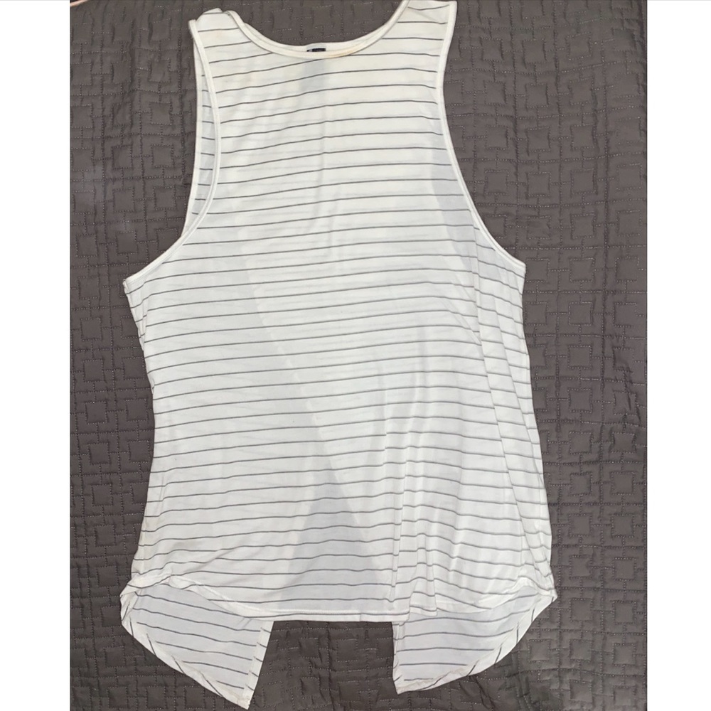 Striped split back tank / tunic